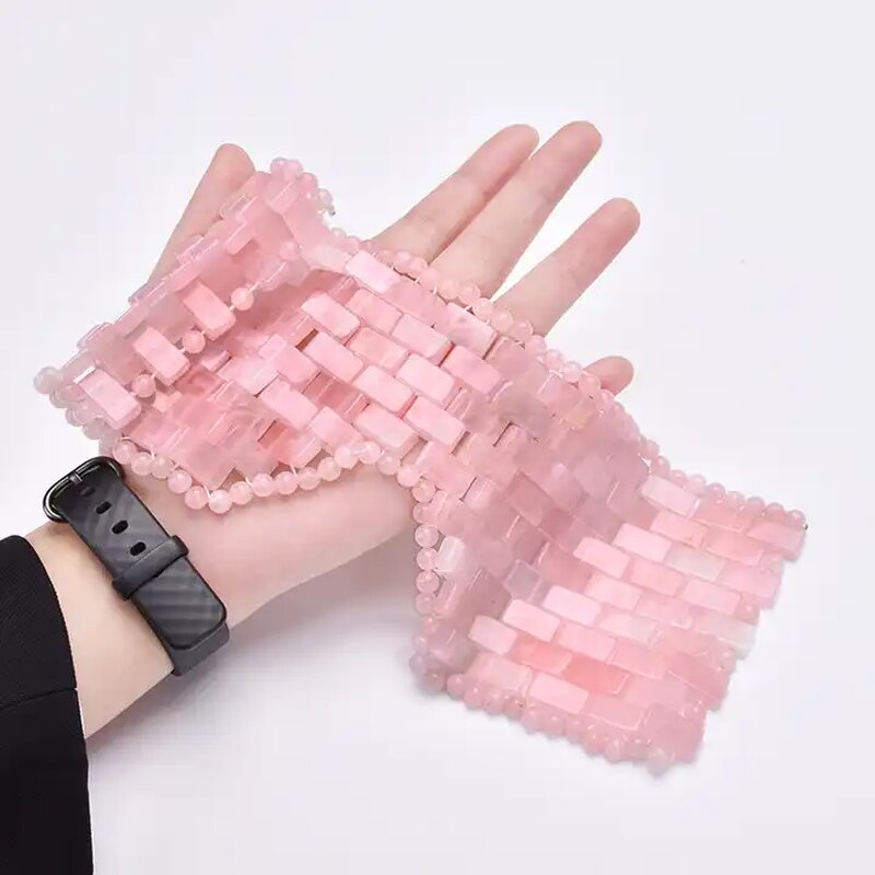 Rose Quartz Eye Mask - Luxury Natural Crystal Cooling Face Jade Stone Beauty Tool