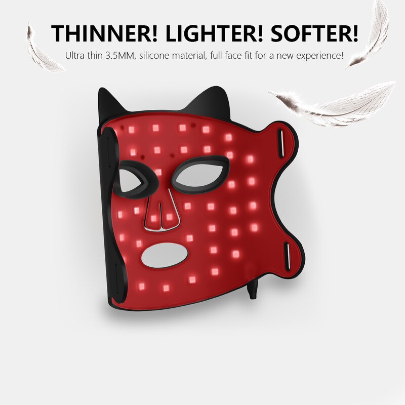 Black LED Face Mask - Home Skin Care Red Light Therapy Acne Treatment Beauty Tool