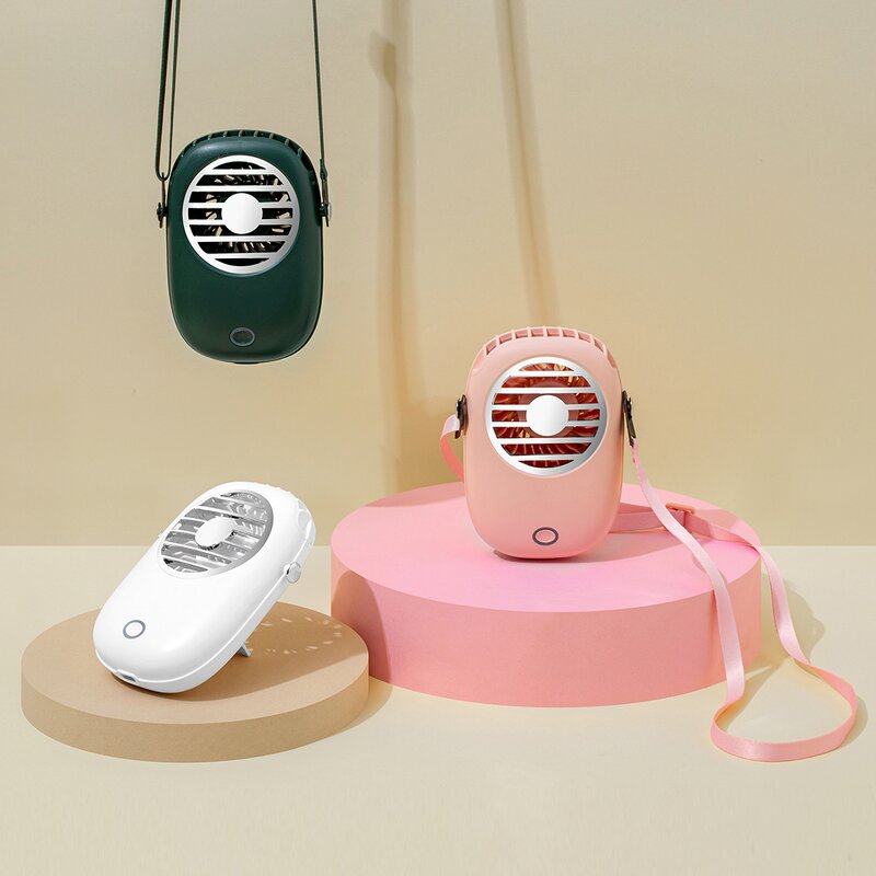 Hanging Neck Fan - Portable Wearable USB Rechargeable Leafless Eyelash Cooling Tool