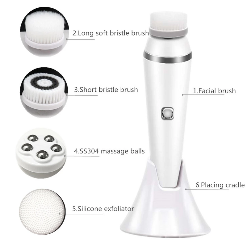 Silicone Facial Cleansing Brush - Sonic Rechargeable Electric Face Massage Brushes