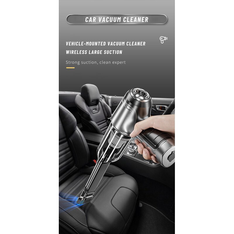 Wireless Car Vacuum - 9000-12000Pa Big Suction Portable Multi-function Cleaner Tool