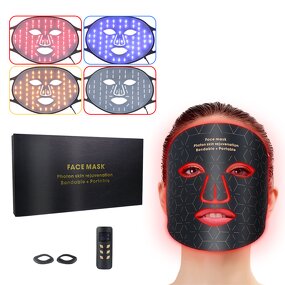 Silicone LED Facial Mask - Professional Red Nir Color Light Therapy Soft Silicone Tool