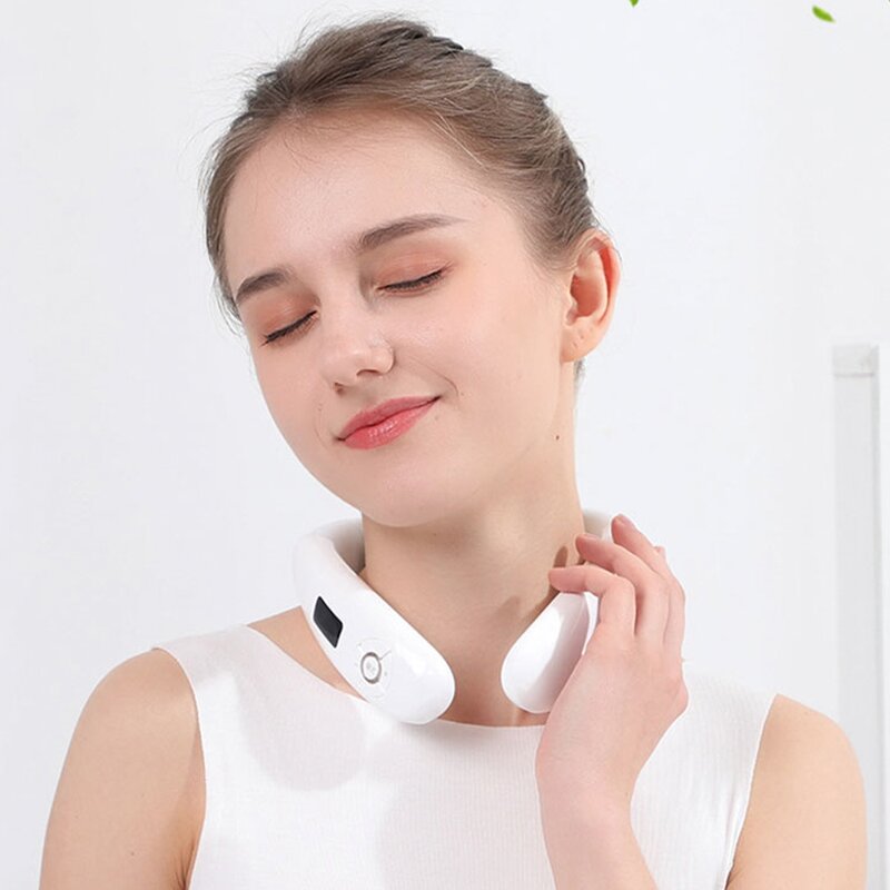 Neck Shoulder Massager Manufacturer - Hezheng White Vibration Hot Moxibustion Pulse