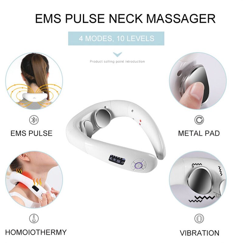 Neck Shoulder Massager Manufacturer - Hezheng White Vibration Hot Moxibustion Pulse