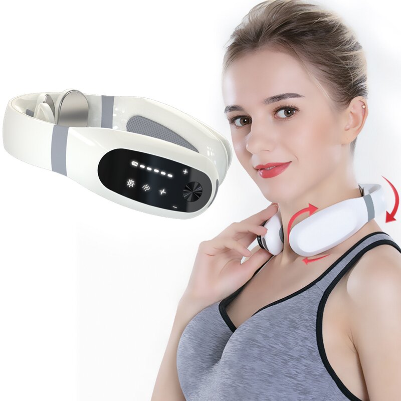 Neck Massager Manufacturer - HEZHENG Smart Electric Vibration Pulse Heating EMS Tens