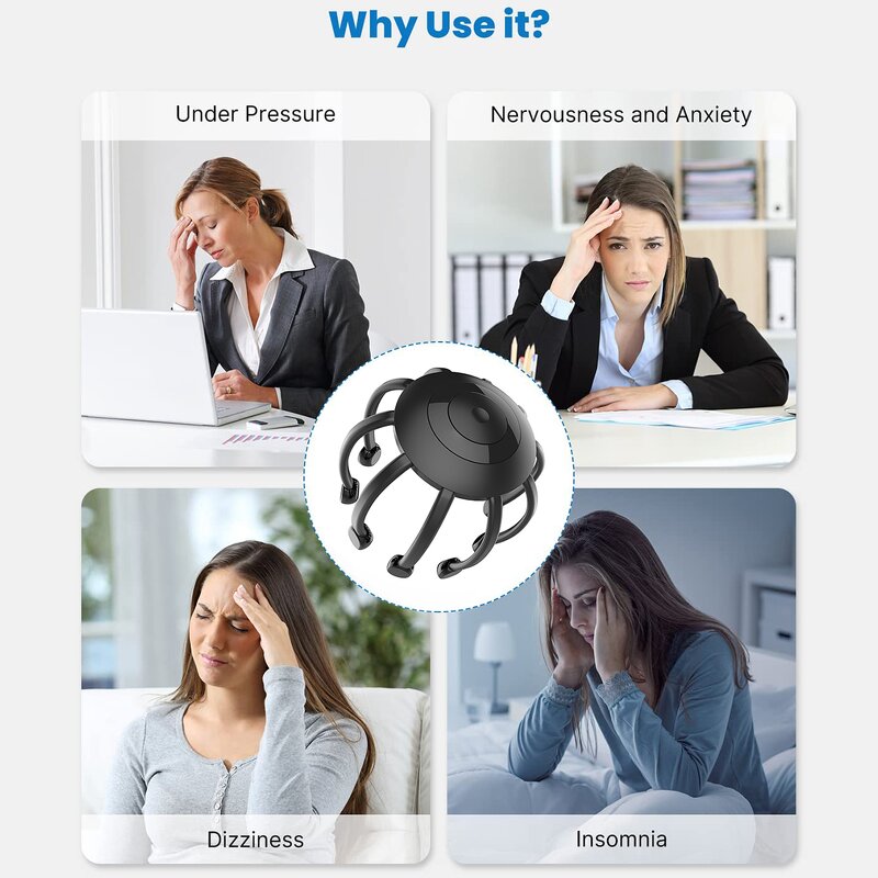 Head Massager Manufacturer - 2025 Smart Electric Machine Custom Logo Octopus Design