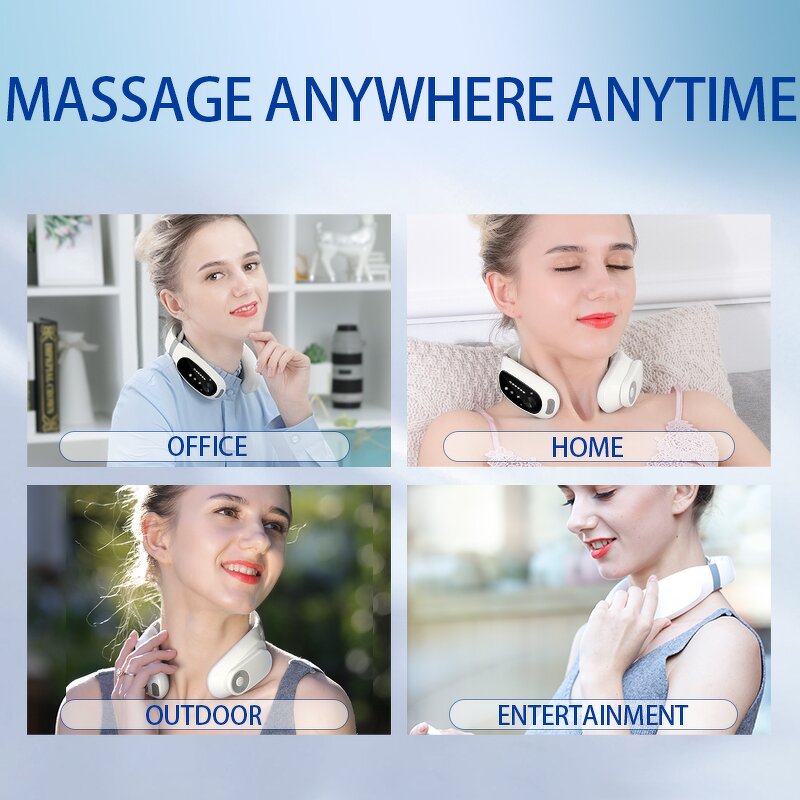 Neck Massager Manufacturer - HEZHENG Smart Electric Vibration Pulse Heating EMS Tens