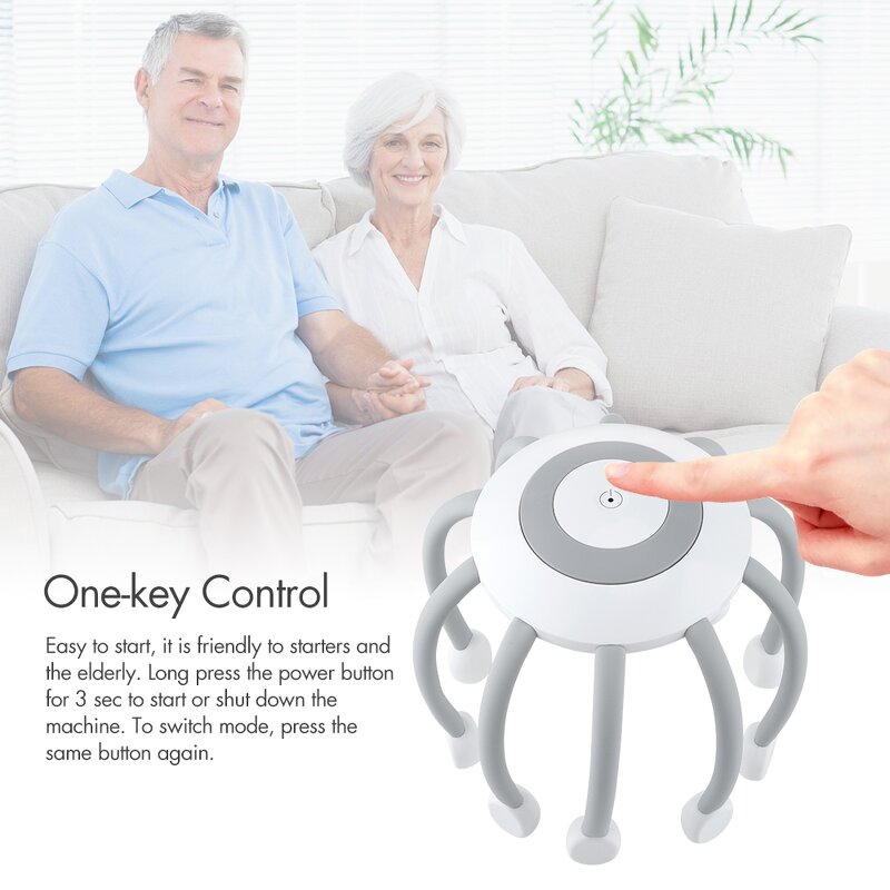 Head Massager Manufacturer - HEZHENG Latest Hand Free Electric Octopus Shape
