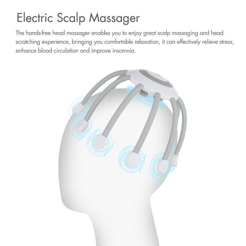 Head Massager Manufacturer - HEZHENG Octopus Wireless Intelligent Relieve Migraine & OEM