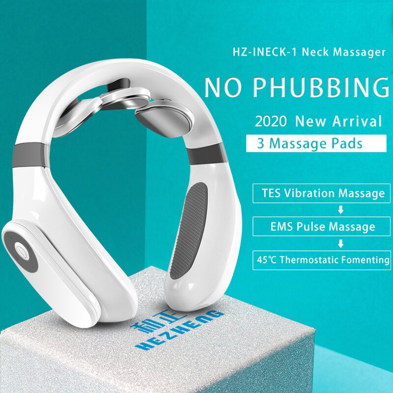 Neck Massager Manufacturer - HEZHENG Wireless Smart Cervical Pain Relief Pulse Heating