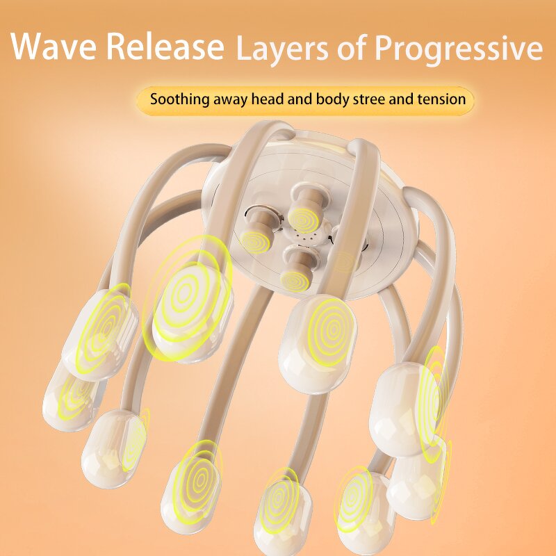 Head Massager Manufacturer - HEZHENG 10 Claw Electric TMS V Timing USB Rechargeable