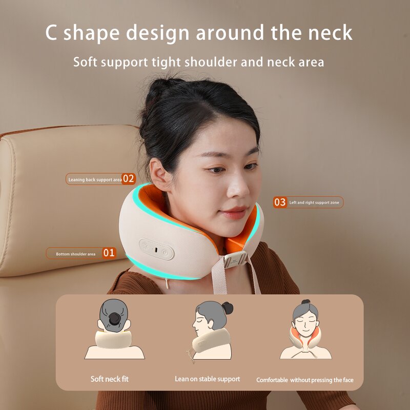 Neck Massage Pillow Manufacturer - U-Shaped Travel Slow Rebound Memory Foam with Vibration