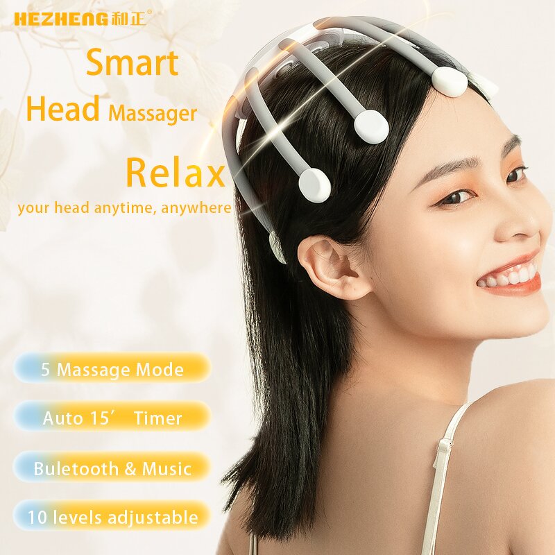 Head Massager Manufacturer - HEZHENG 10 Claw Electric TMS V Timing USB Rechargeable