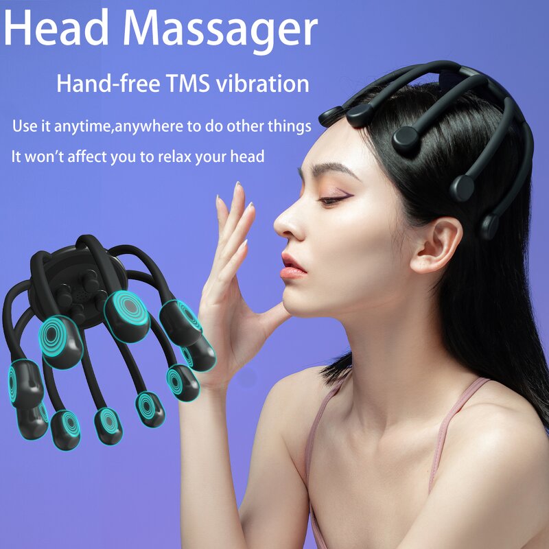 Head Massager Manufacturer - 2025 Smart Electric Machine Custom Logo Octopus Design