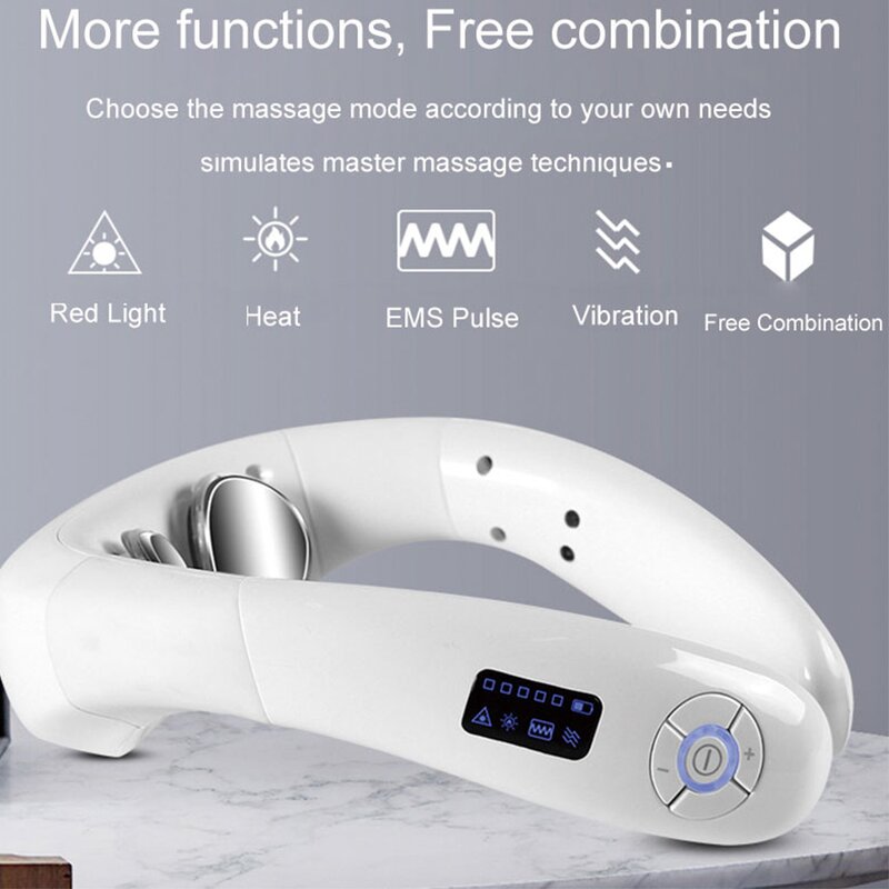 Neck Shoulder Massager Manufacturer - Hezheng White Vibration Hot Moxibustion Pulse