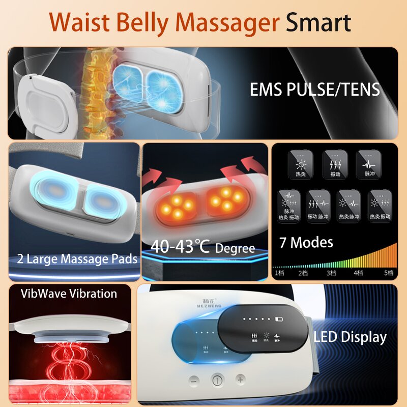 Abdominal Massage Belt Manufacturer - Health Wireless Touch Screen TENS Heated EMS Pulse