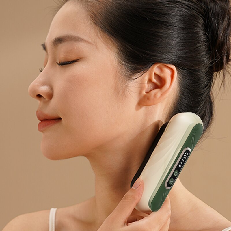 Gua Sha Massager Manufacturer - 2025 Portable LED Light Jade Roller Electric Heating