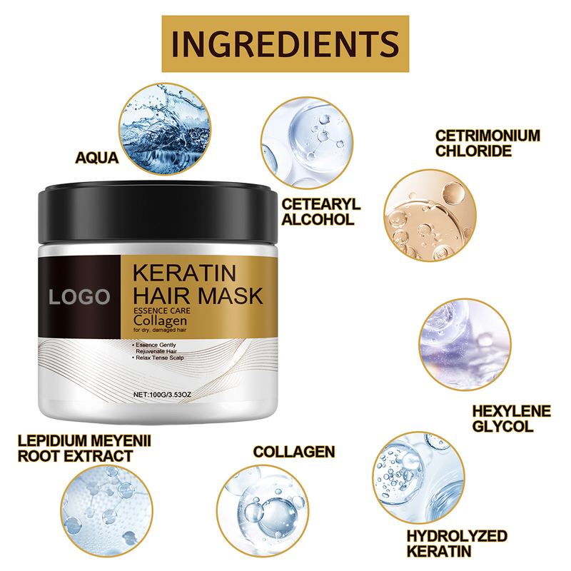 Collagen Hair Mask - 100g Daily Moisturizing Soft Repairing Keratin Damaged Hair