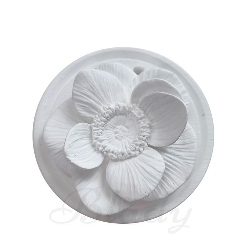 Ceramic Aroma Diffuser - Custom Flower Shape Hanging Car Home Air Freshener Clay