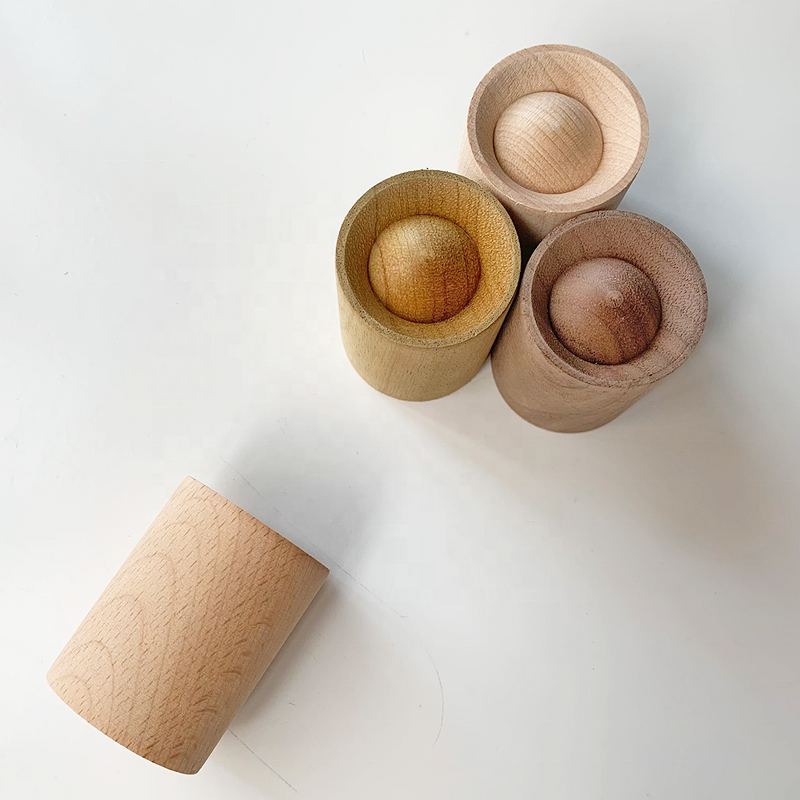 Mini Wood Car Diffuser - Cylindrical Natural Beech Walnut Custom Logo Freshener