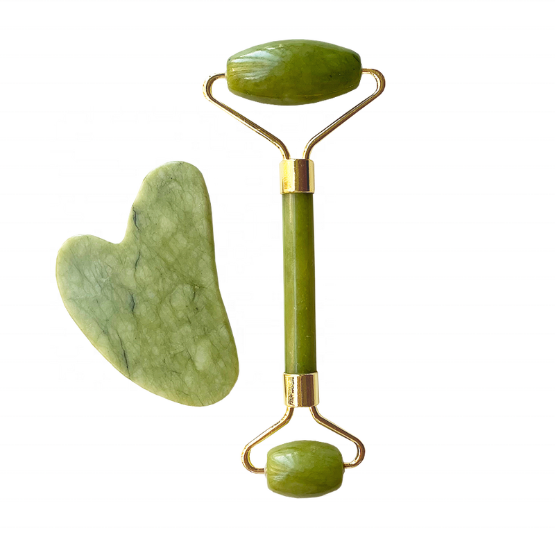 Jade Roller Gua Sha - Hot Sale Green Quartz Reduce Lines Wrinkles Face Massage