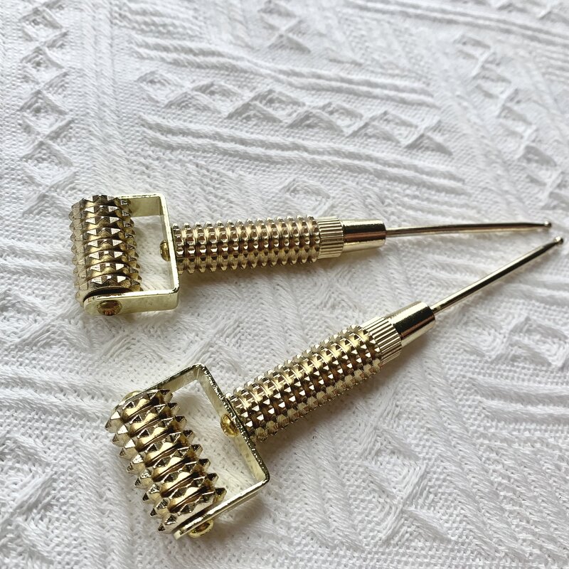 Metal Derma Roller - Gold Silver Brass Face Roller Massager Private Label Tool