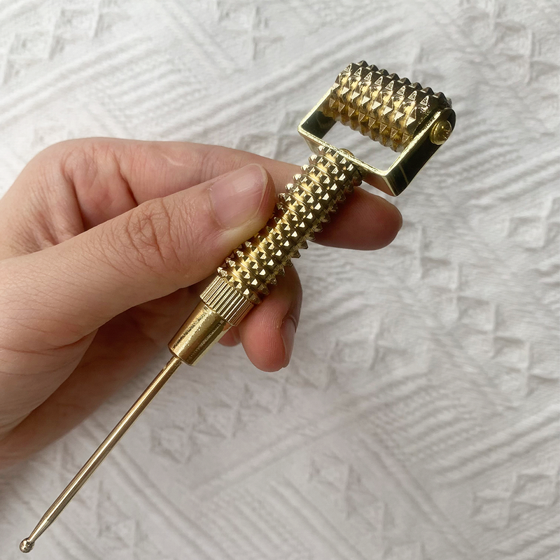 Metal Derma Roller - Gold Silver Brass Face Roller Massager Private Label Tool