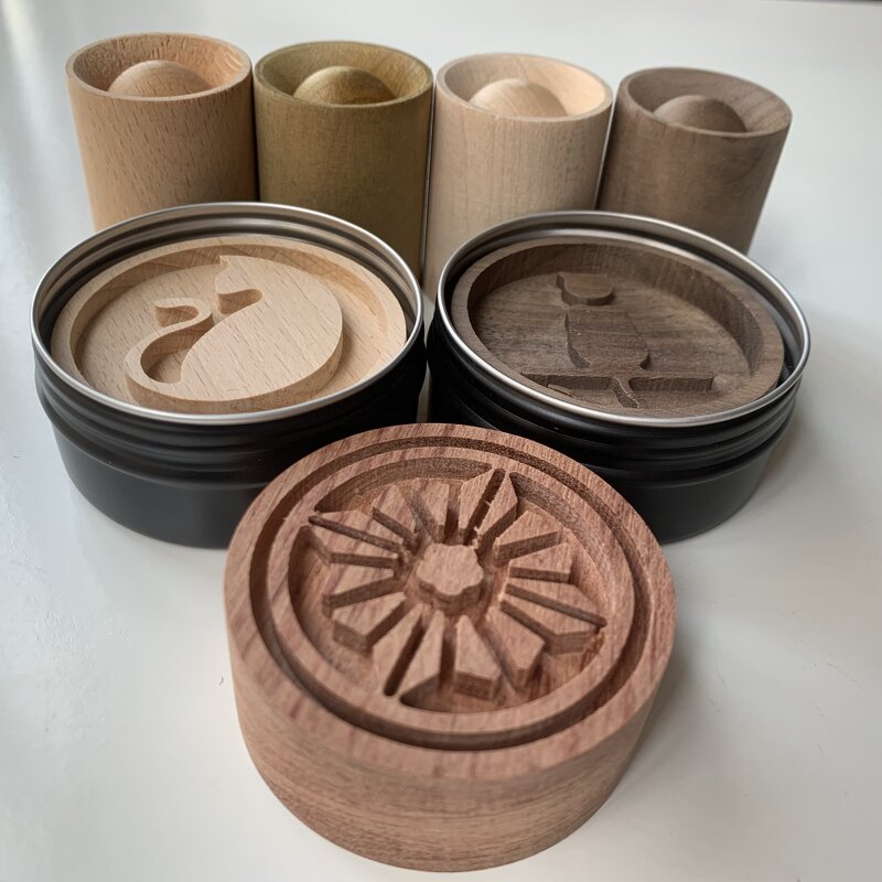 Wood Car Diffuser Pendant - Mini Gift Black Walnut Essential Oil Aroma Tin Can