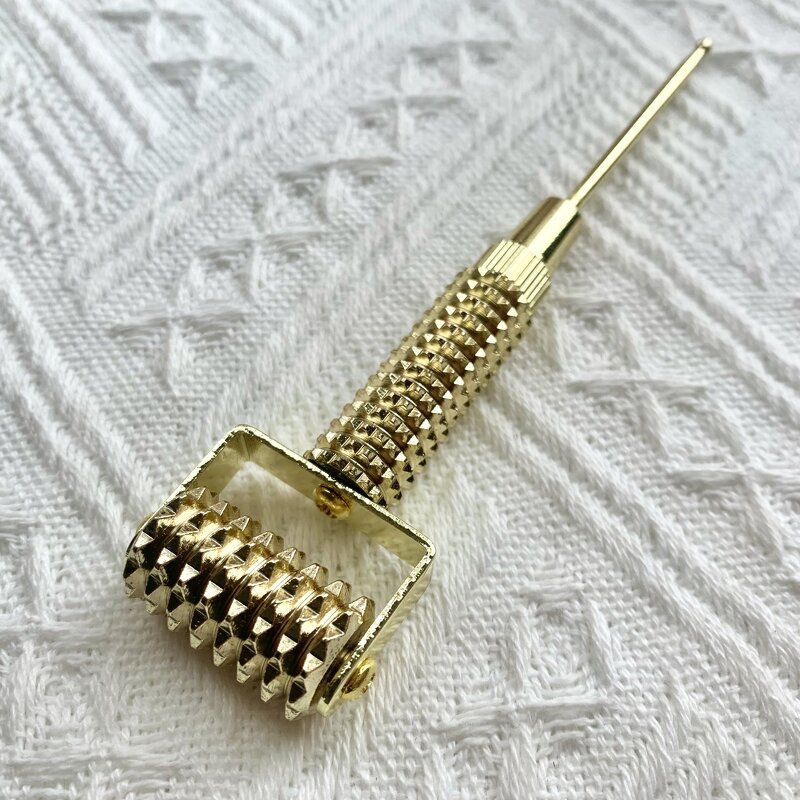 Gold Derma Roller - Stainless Steel Brass Scraping Ear Needle Custom Logo Face