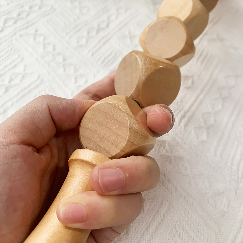 Wooden Muscle Roller Set - High Quality 5 Piece Body Care Shaping Release Tool