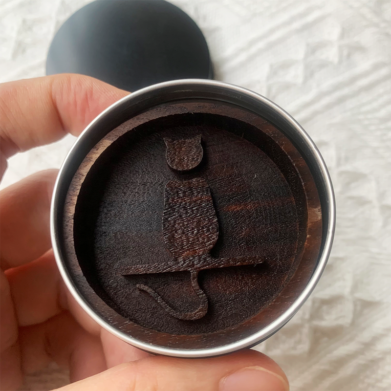 Wood Car Diffuser Pendant - Mini Gift Black Walnut Essential Oil Aroma Tin Can