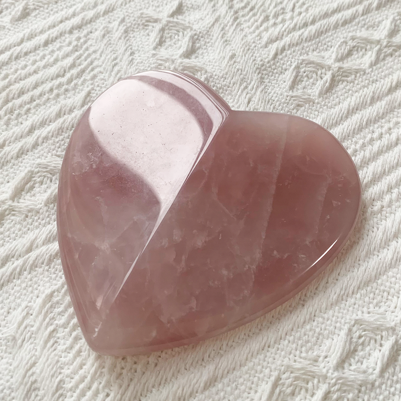 Rose Quartz Gua Sha - Natural Jade Heart Shape Custom Logo Face Massager Tool