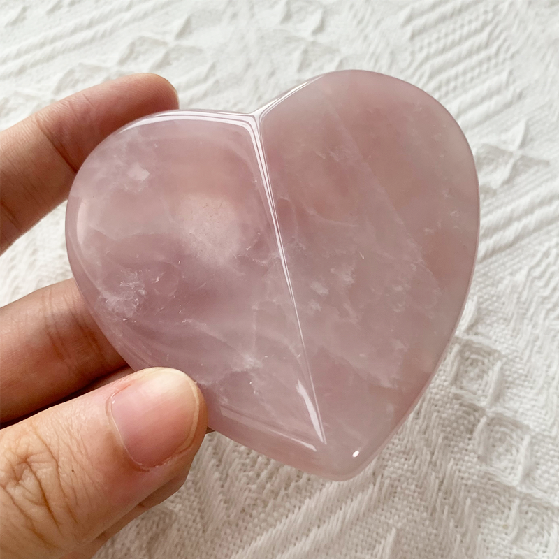 Rose Quartz Gua Sha - Natural Jade Heart Shape Custom Logo Face Massager Tool