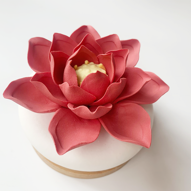 Ceramic Fragrance Diffuser - Christmas Plaster Flower Custom Color Red Blue Lemon