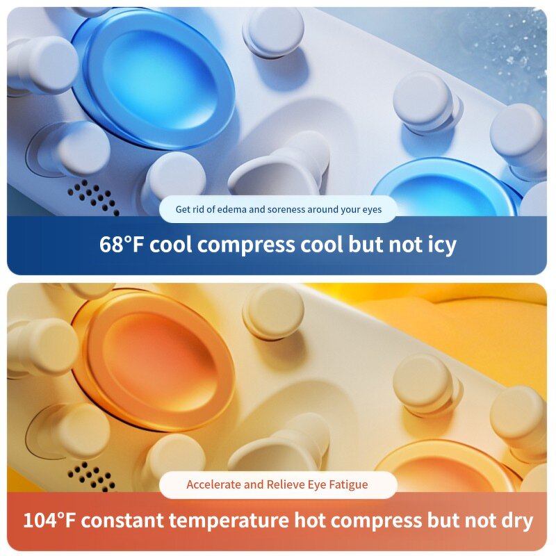 Heat Eye Massager Mask - Vibrating Hot Cold Migraines Relief Eye Care Device