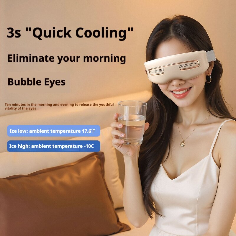 Portable Eye Massager - Semiconductor Hot Cold 12 Zone Vibration Music Adjustable