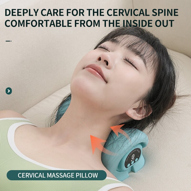 Neck Shoulder Massager - Portable Rechargeable Relaxer Pillow New Remote Control Feature
