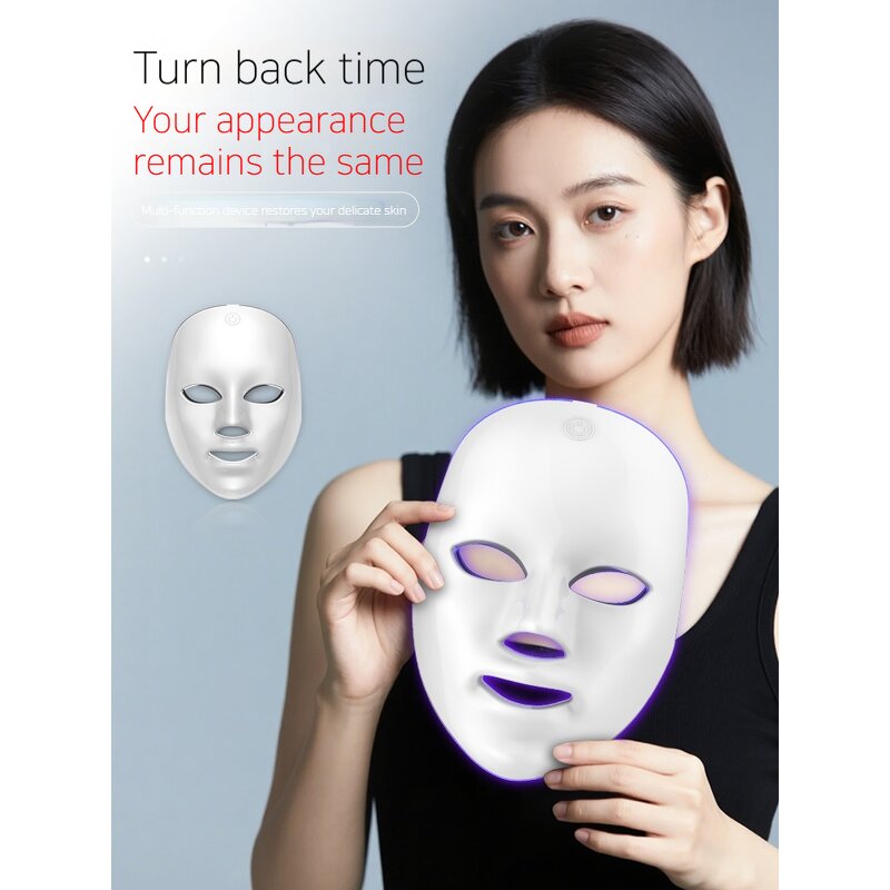 LED Phototherapy Mask - 7-Colour Hydrotherapy Rechargeable Wireless Anti-Ageing Care