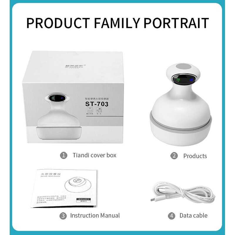 Travel Head Massager - Portable Kit Lightweight IPX7 Waterproof On-the-Go Relaxation