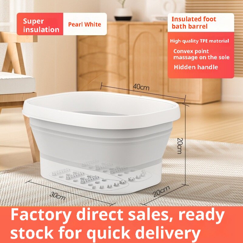 Foldable Foot Bath - Portable ABS Electric Heating Immersion Tub Spa Massage Device