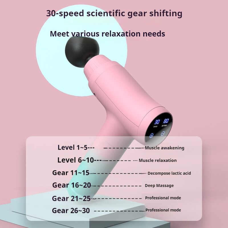 Facial Massage Gun - Hot Sales 6 Heads Brush Motor Impact Muscle Fascia Massager