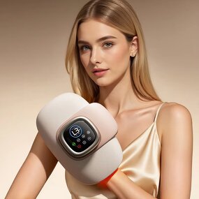 Electric Hand Massager - Heat Arthritis Air Compress Red LED Wrist Palm Finger Relief