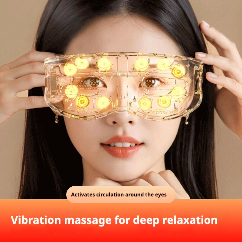 Portable Eye Massager - Semiconductor Hot Cold 12 Zone Vibration Music Adjustable