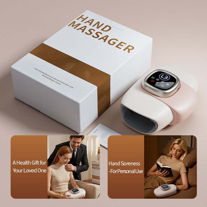 Hand Wrist Massager - Heat Compression Full Wrapping Red Light Palm Finger Wrist