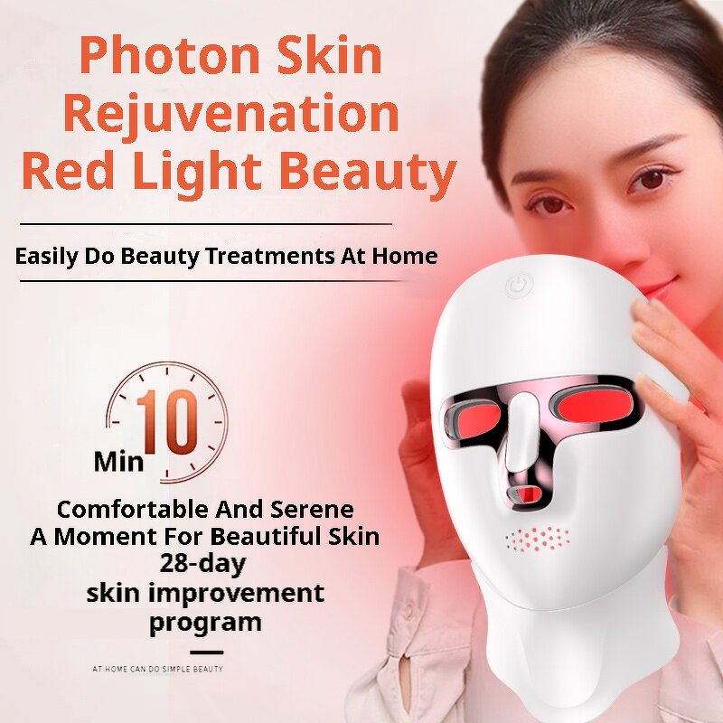 7 in 1 LED Face Mask - Portable Silicone Face Neck Skin Tightening Acne Anti Aging