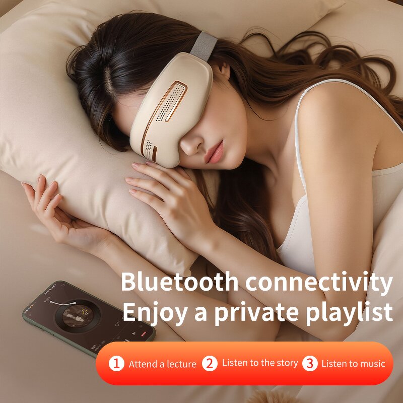 3D Bluetooth Eye Mask - 2000mAh Smart Acupoint Vibration Cold Hot Compress Tech