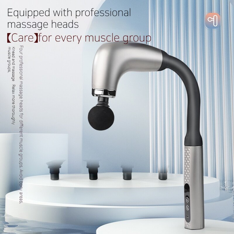 Fascia Gun - 2025 Detachable Bending Head Pounding Full Back Muscle Body Massager