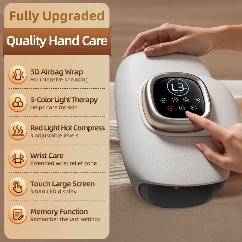 Cordless Hand Massager - 2025 Hot Sales 3D Airbag Hot Compress Palm Finger Relax