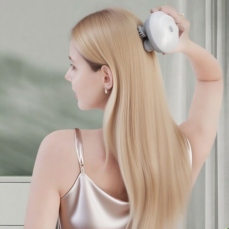 Waterproof Head Massager - Rechargeable Electric Hand Held Scalp Massage Tool