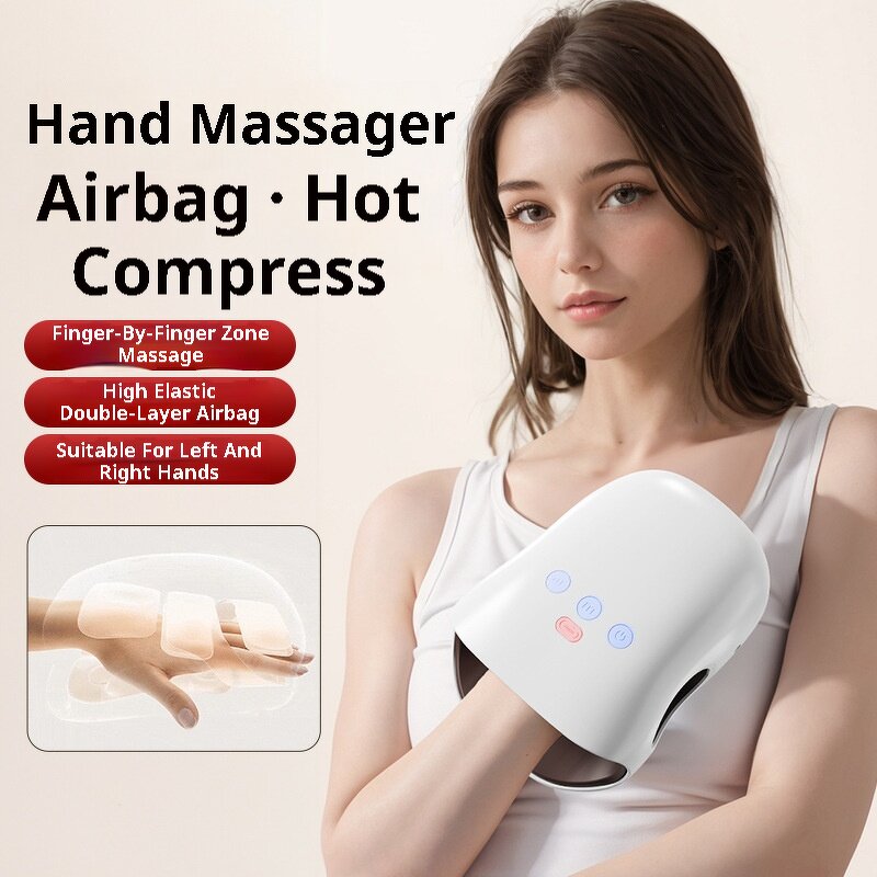 Electric Hand Massager - Heat Compression Arthritis Carpal Tunnel Cordless Relief